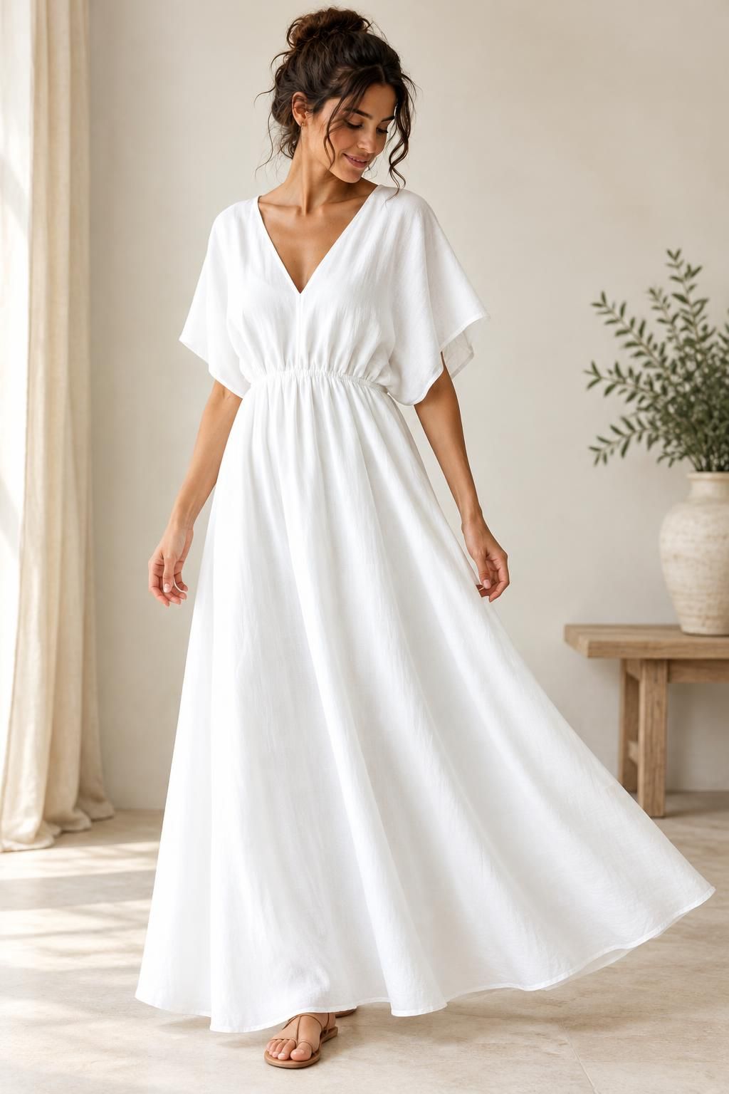 Inspiration La robe avec le tissu ZEPHIR - Satin de coton léger