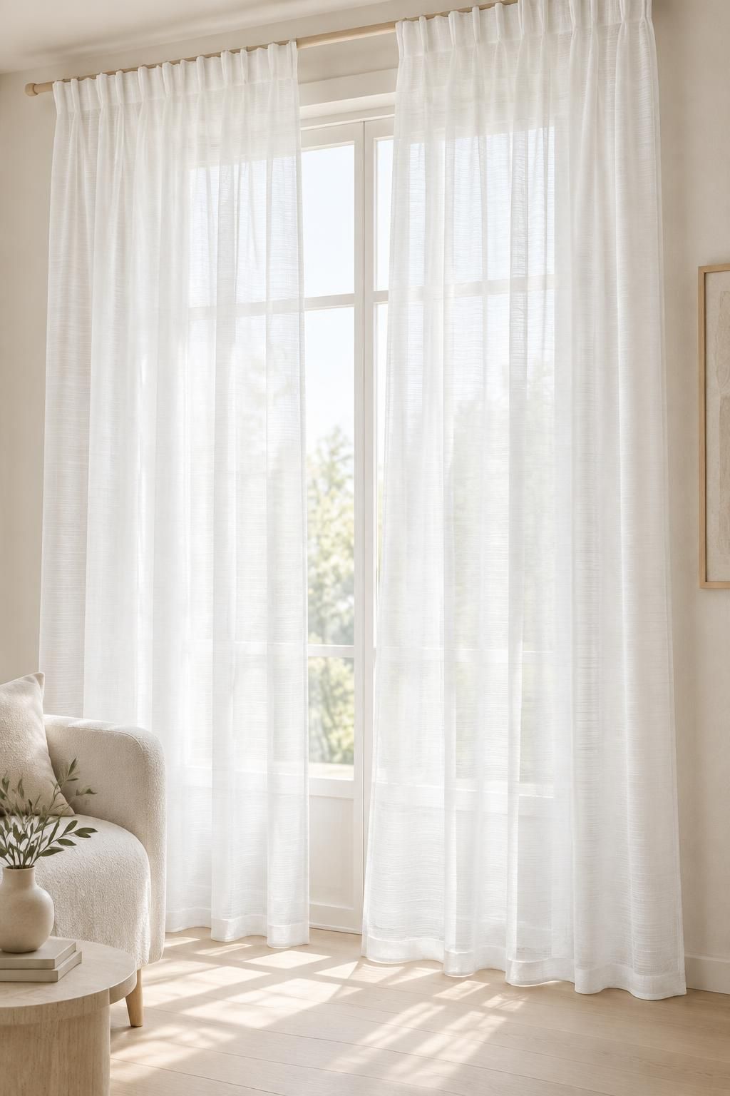 Inspiration Les voilages avec le tissu ANNA - Voile de viscose texturé