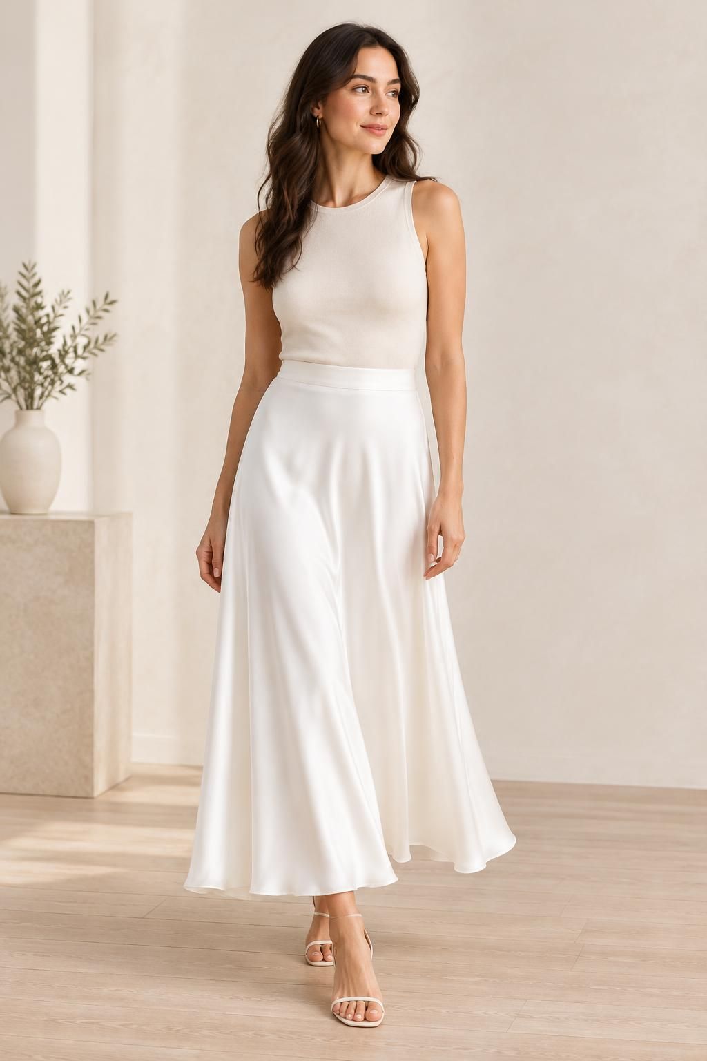 Inspiration La jupe avec le tissu LIVIA - Satin de polyester