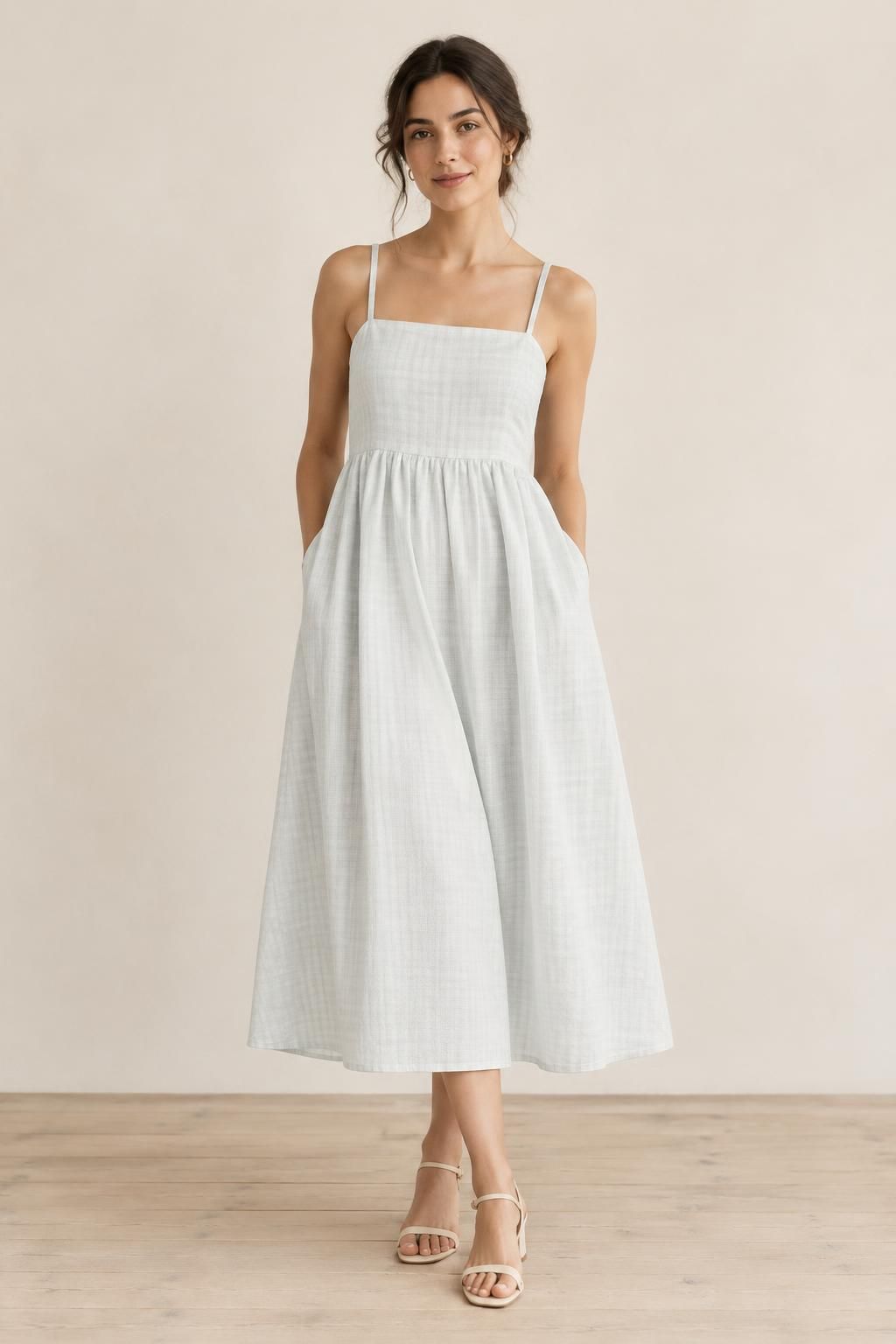 Inspiração O vestido com o tecido ZEFIR - Algodão leve xadrez