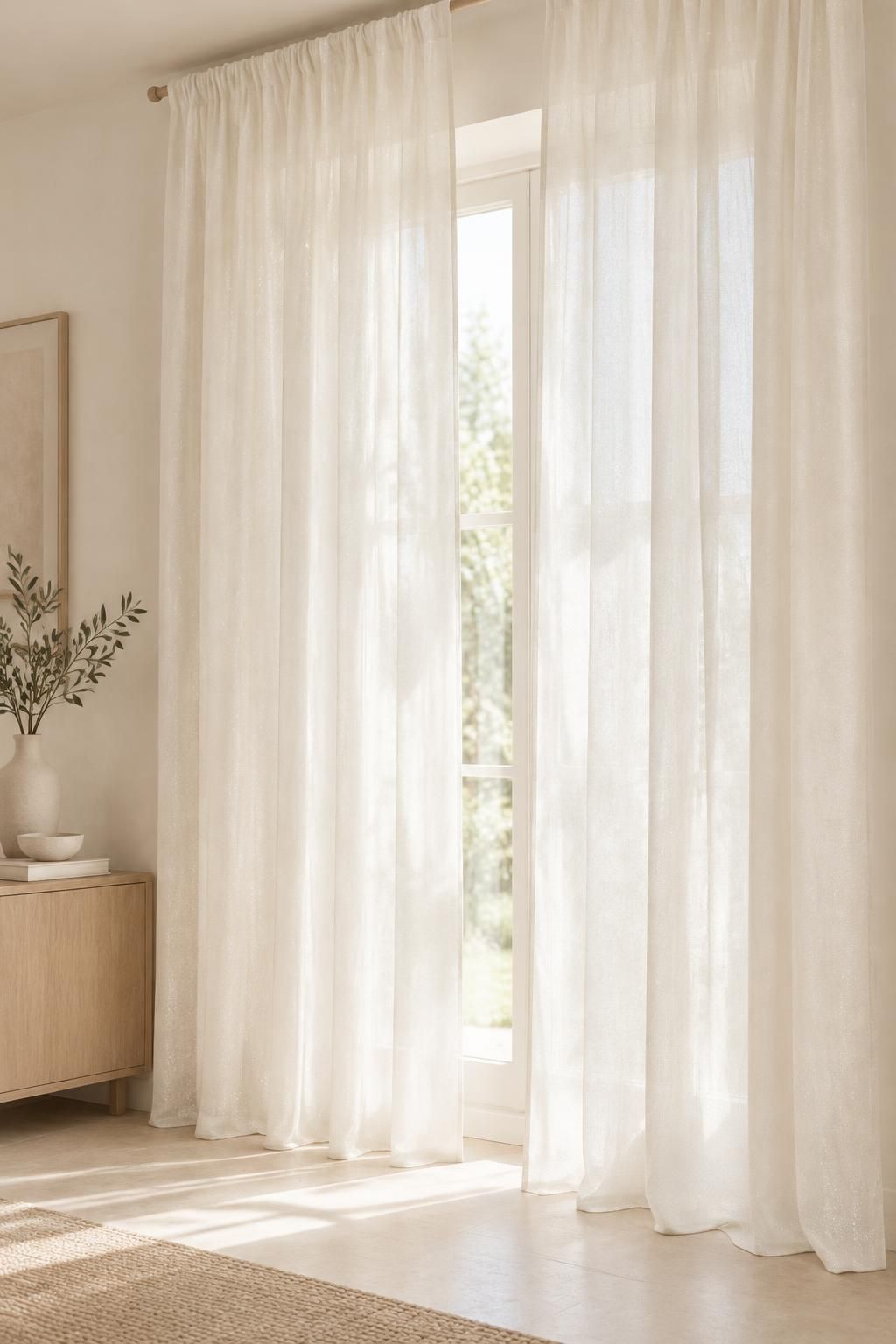 Inspiration Les voilages avec le tissu SOLEN - Batiste de viscose pailletée