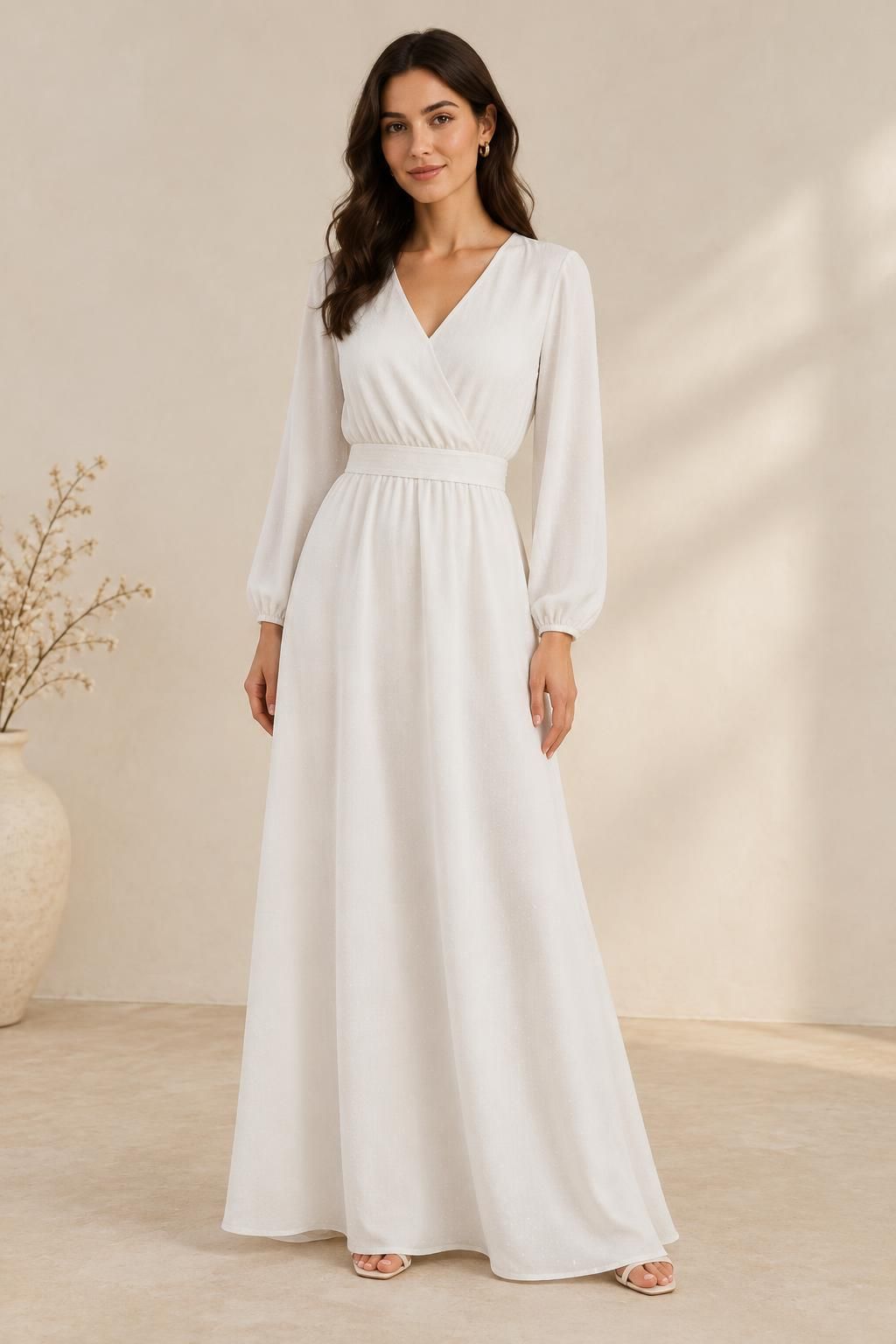 Inspiration La robe avec le tissu SNOW - Crêpe marocain de viscose damassé