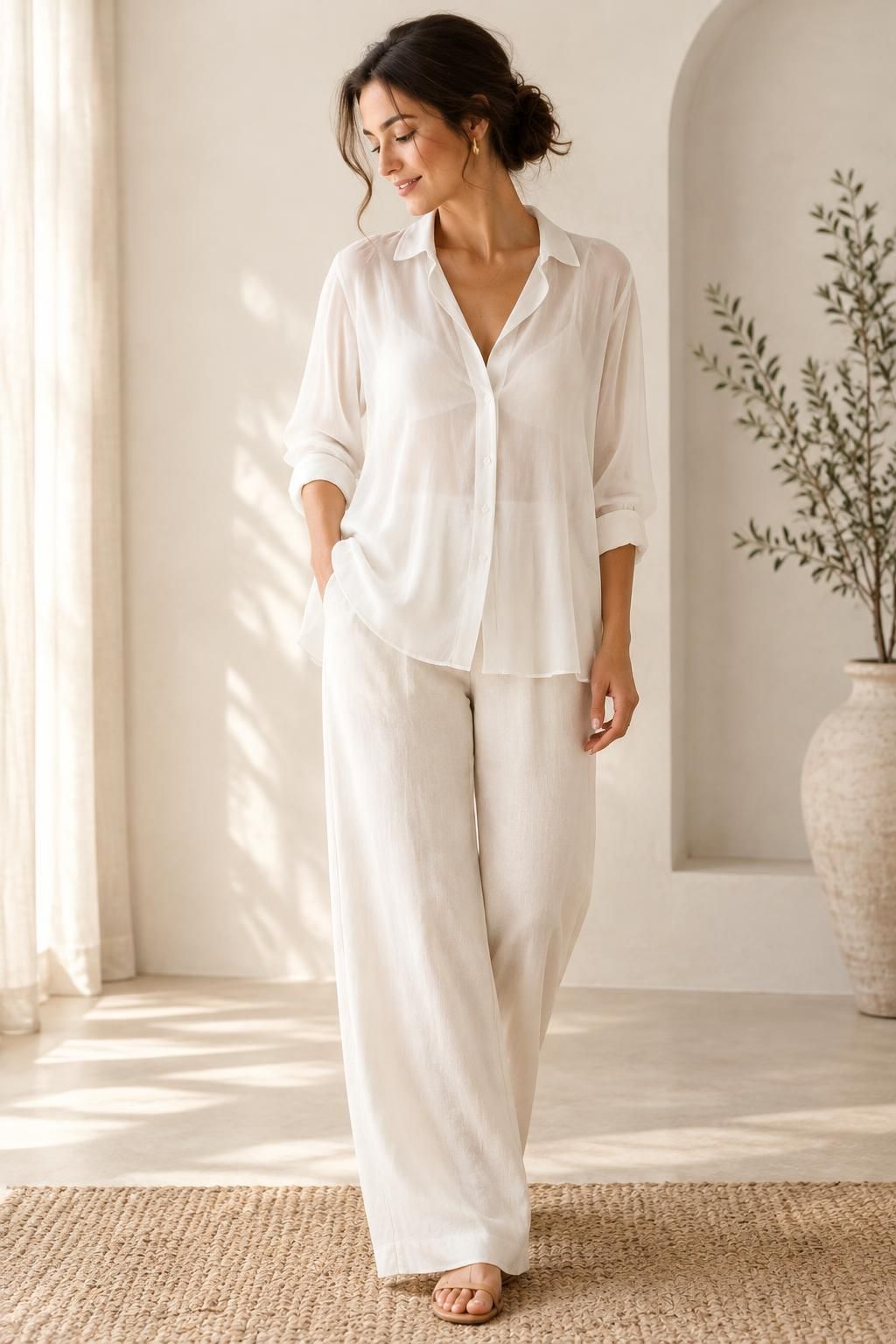The blouse inspiration using CLOUDSTONE - Viscose voile fabric
