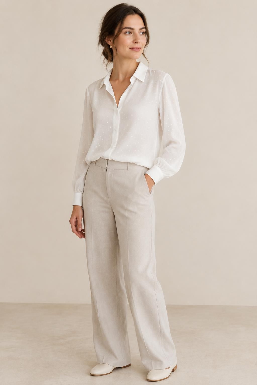 Inspiration La blouse avec le tissu SNOW - Crêpe marocain de viscose damassé