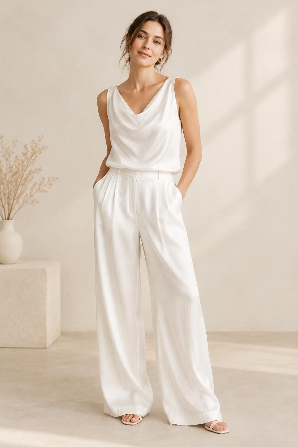 Inspiration Le top avec le tissu ECLAT - Satin plissé léger