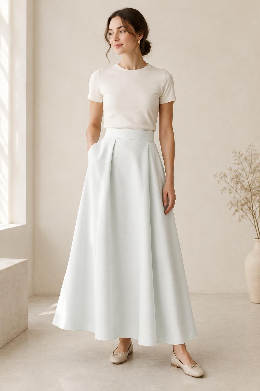 Inspiration La jupe avec le tissu ALIX - Sergé de coton épais