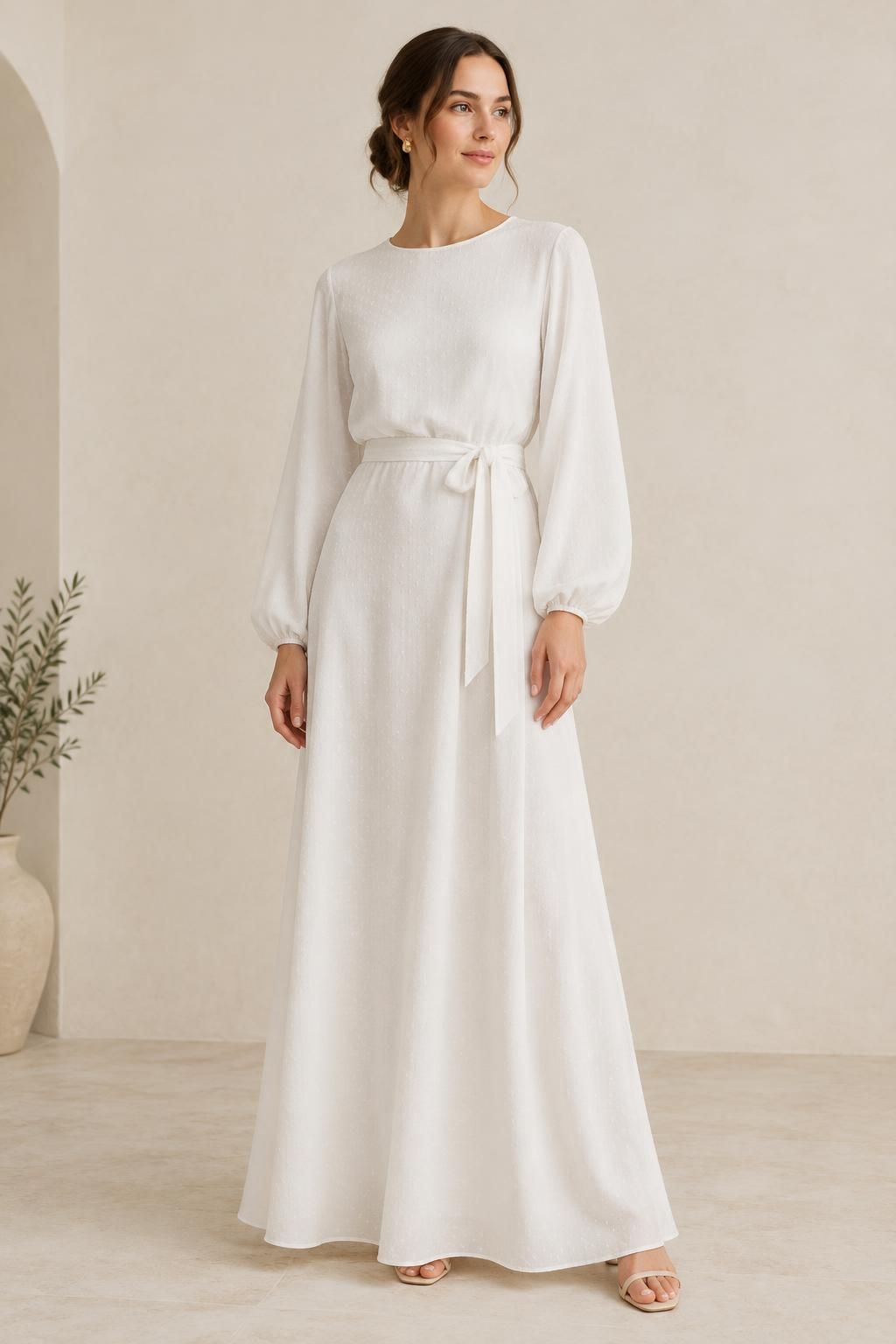 Inspiration La robe avec le tissu SNOW - Crêpe marocain de viscose damassé