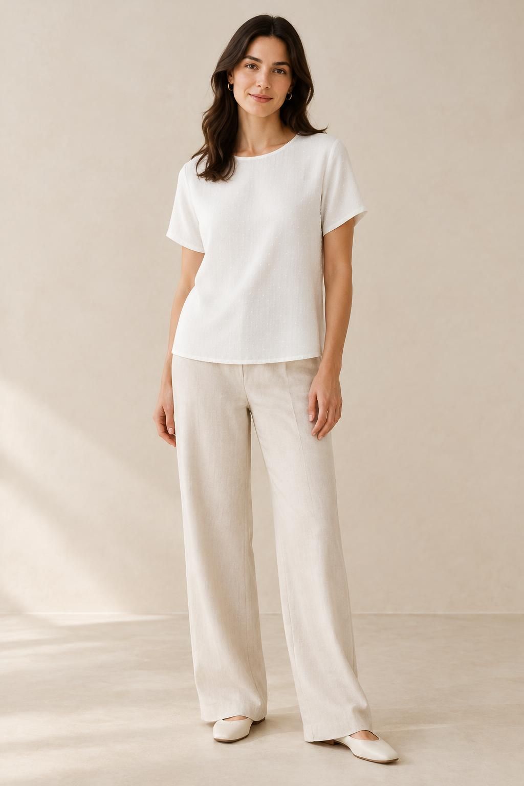 Inspiration Le top avec le tissu SNOW - Crêpe marocain de viscose damassé