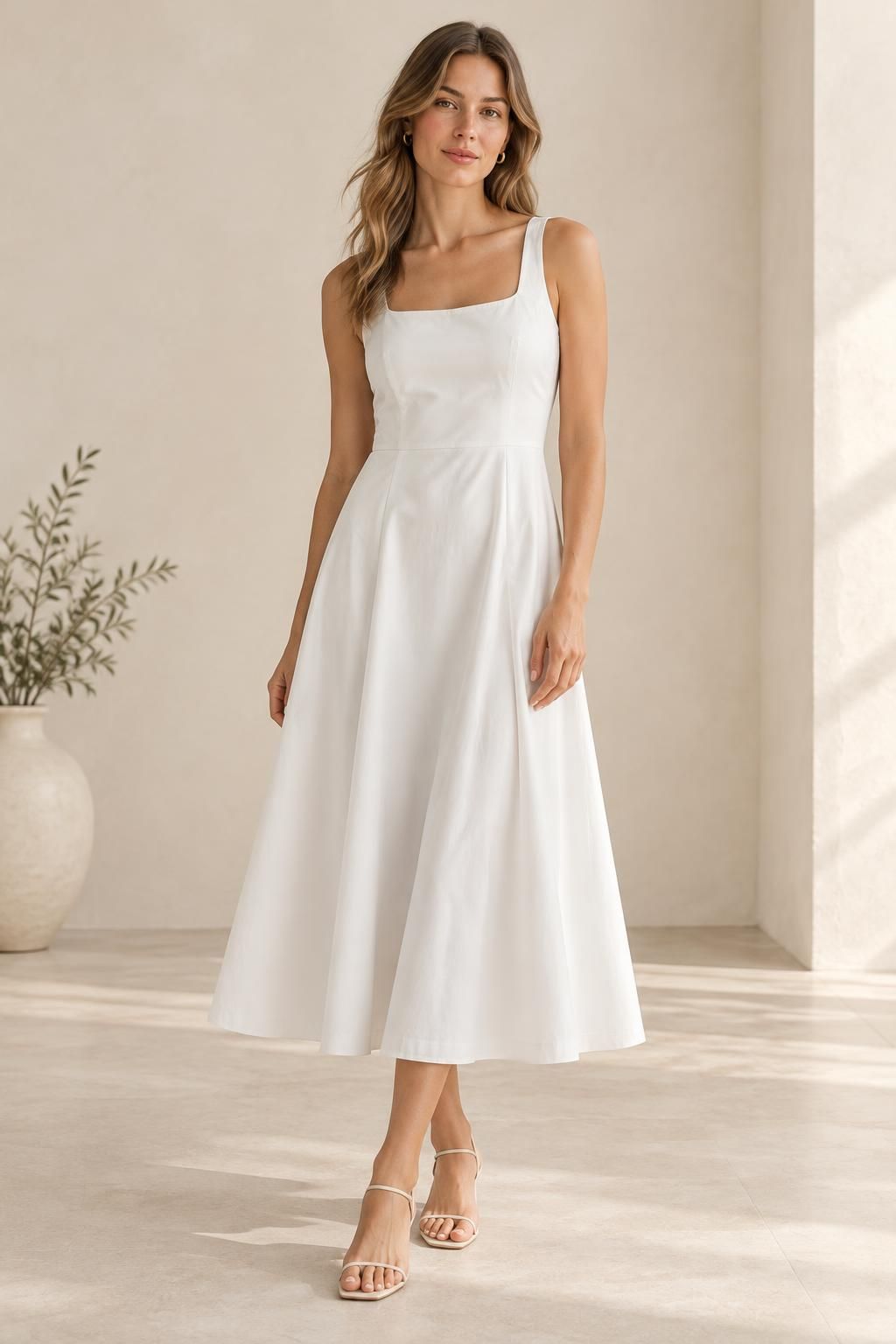 Inspiration La robe avec le tissu OPALE - Popeline de coton extensible