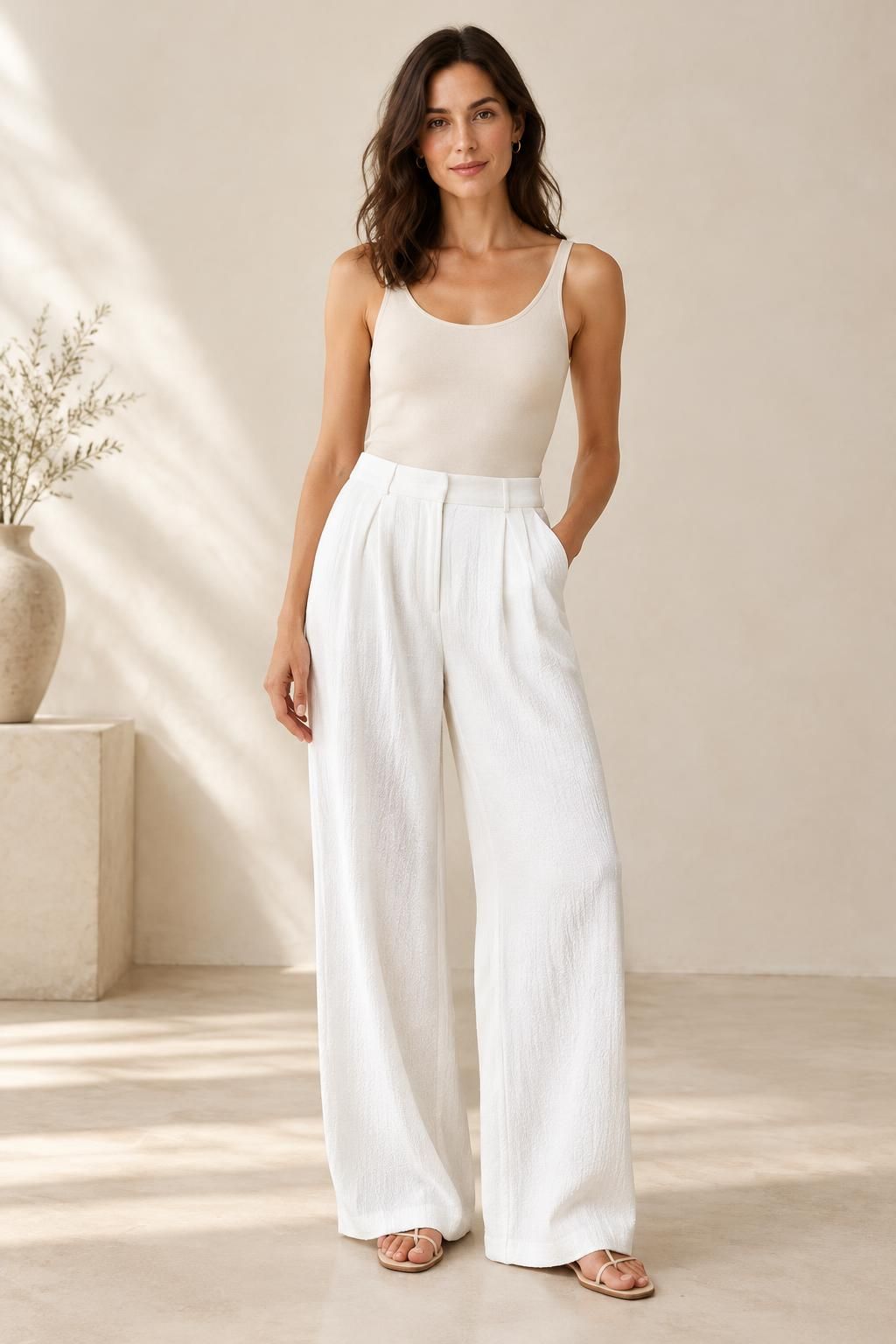 Inspiration Le pantalon avec le tissu KAORI - Crêpe de viscose texturé