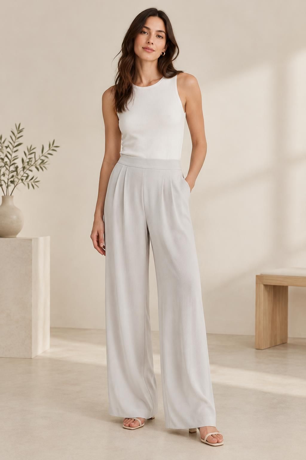 Inspiration Le pantalon avec le tissu NEVA - Crêpe de polyester léger