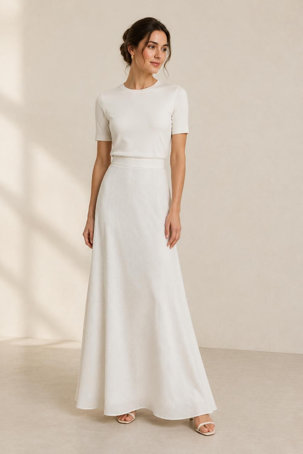 Inspiration La jupe avec le tissu SNOW - Crêpe marocain de viscose damassé