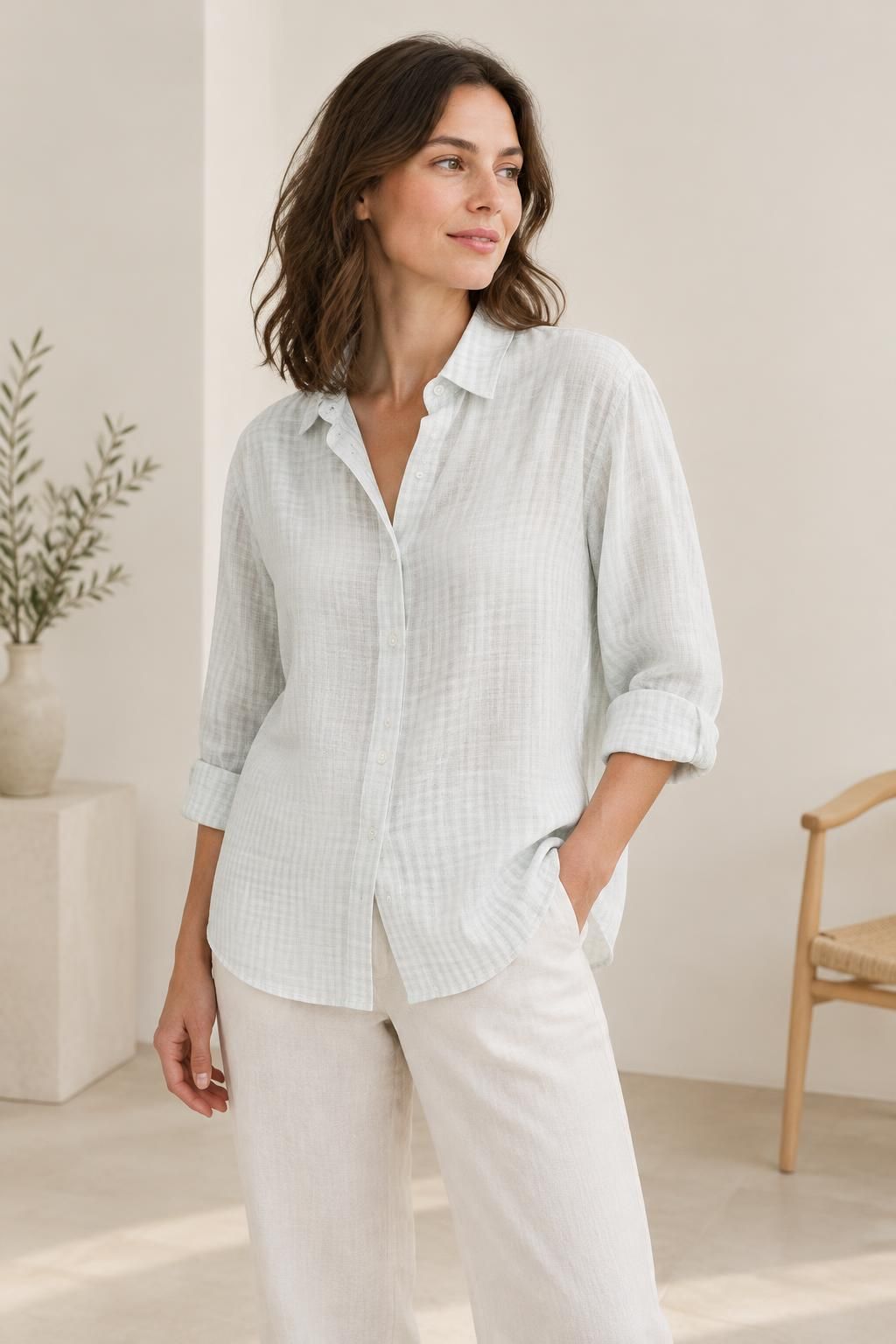 Inspiração A blusa com o tecido ZEFIR - Algodão leve xadrez