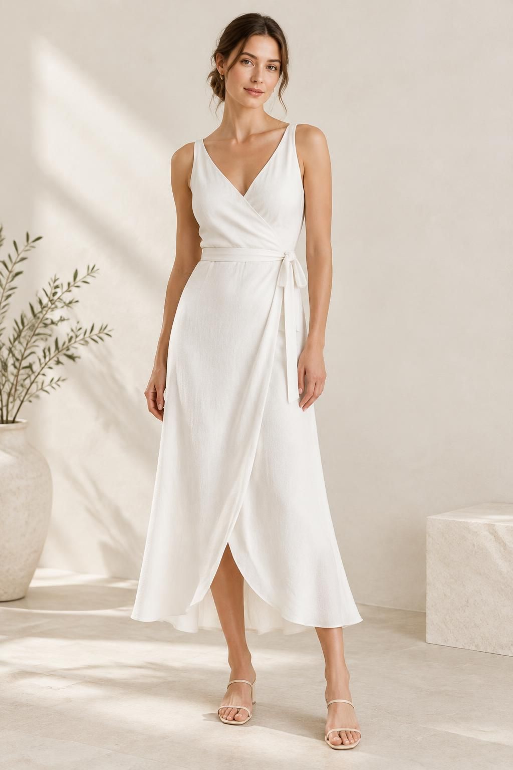 Inspiration La robe avec le tissu IVORY - Sergé de Tencel Lyocell uni - Nuances de blanc