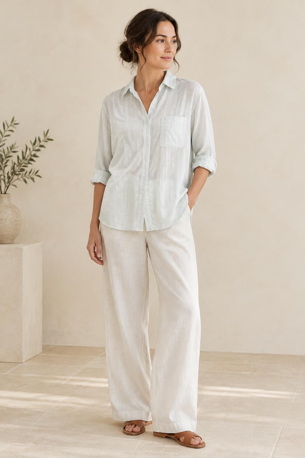 Inspiração A blusa com o tecido ZEFIR - Algodão leve xadrez