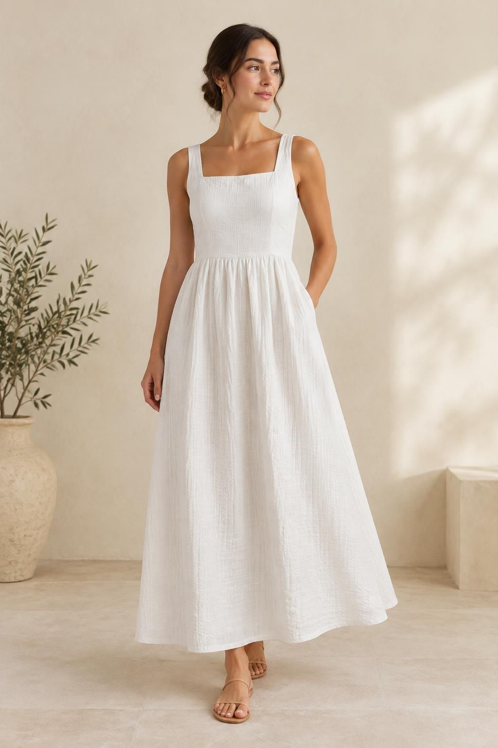 Inspiration La robe avec le tissu SISSY - Crépon de coton gaufré esprit seersucker