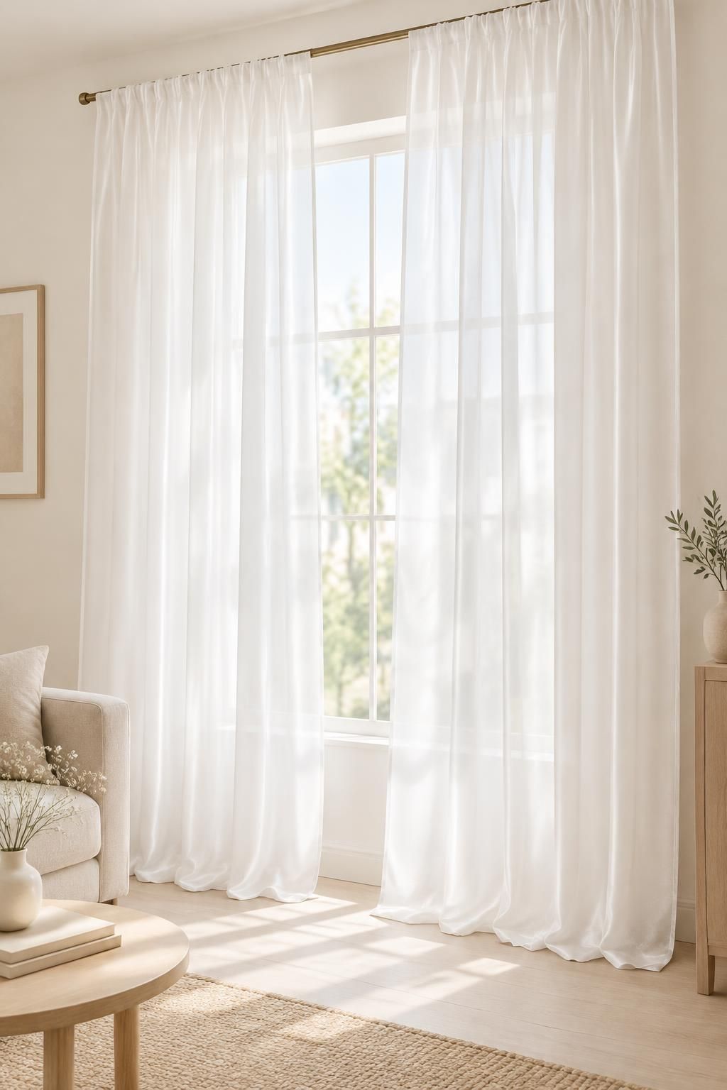 Inspiration Les voilages avec le tissu GABY - Mousseline satin effet soie