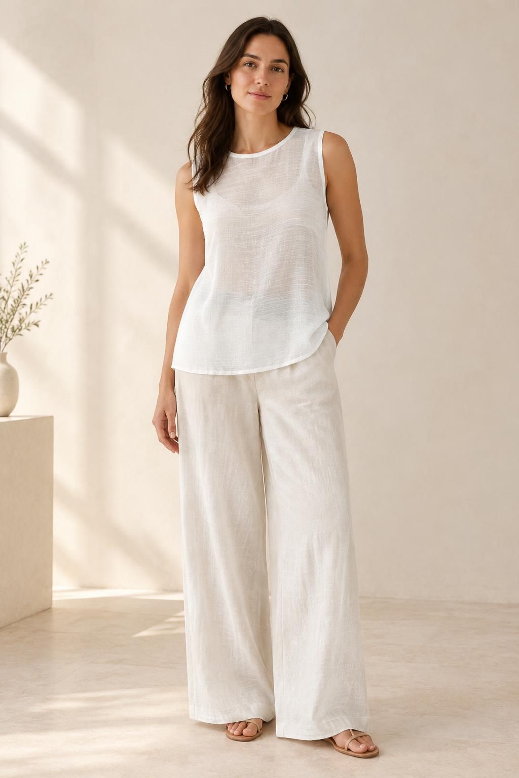 Inspiration Le top avec le tissu ANNA - Voile de viscose texturé