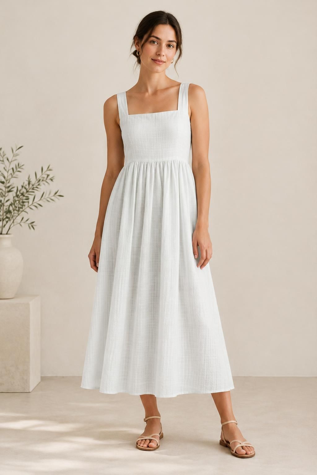 Inspiração O vestido com o tecido ZEFIR - Algodão leve xadrez