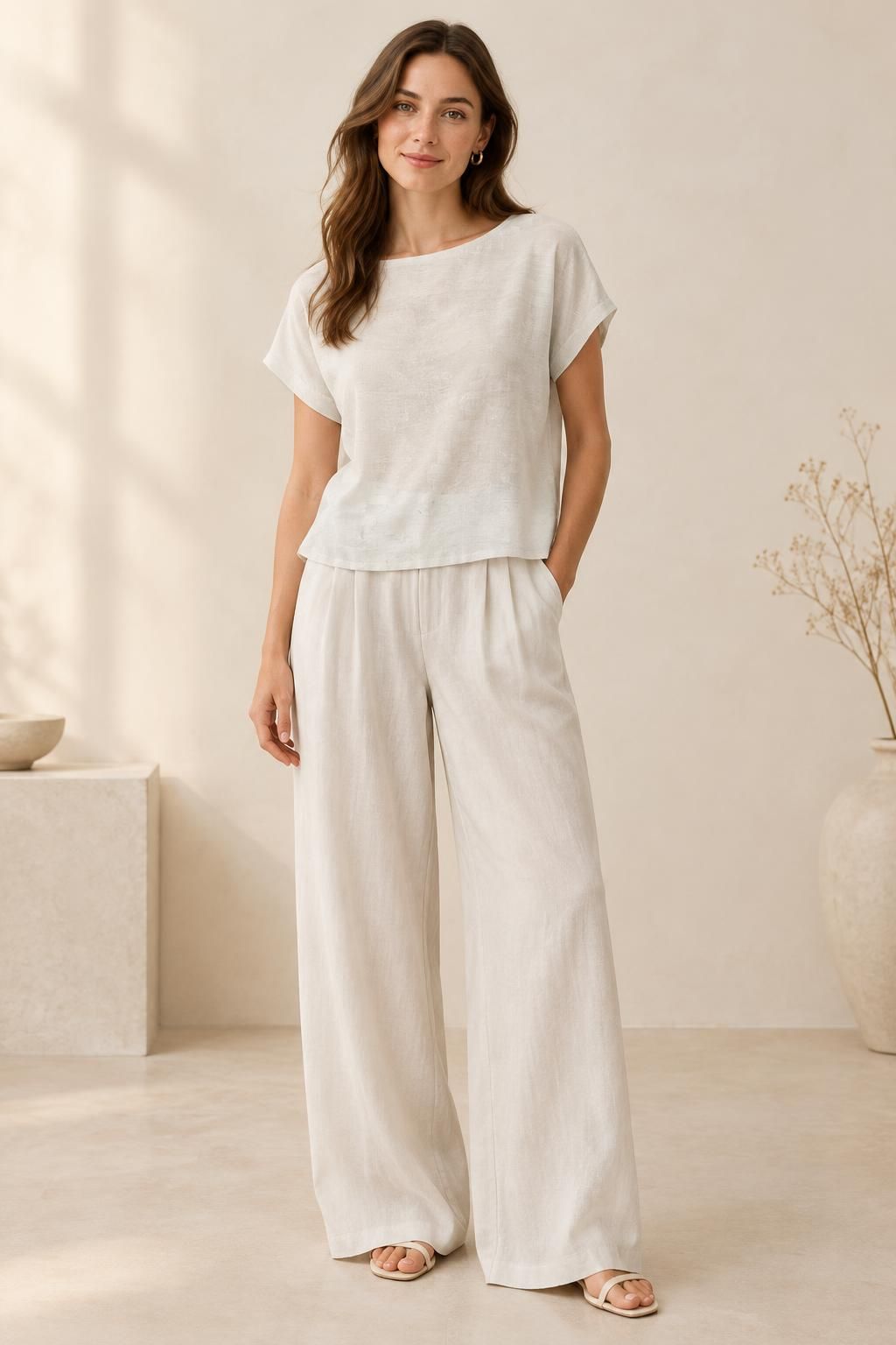 Inspiration Le top avec le tissu NICOLE - Gaze jacquard de viscose à motifs abstraits