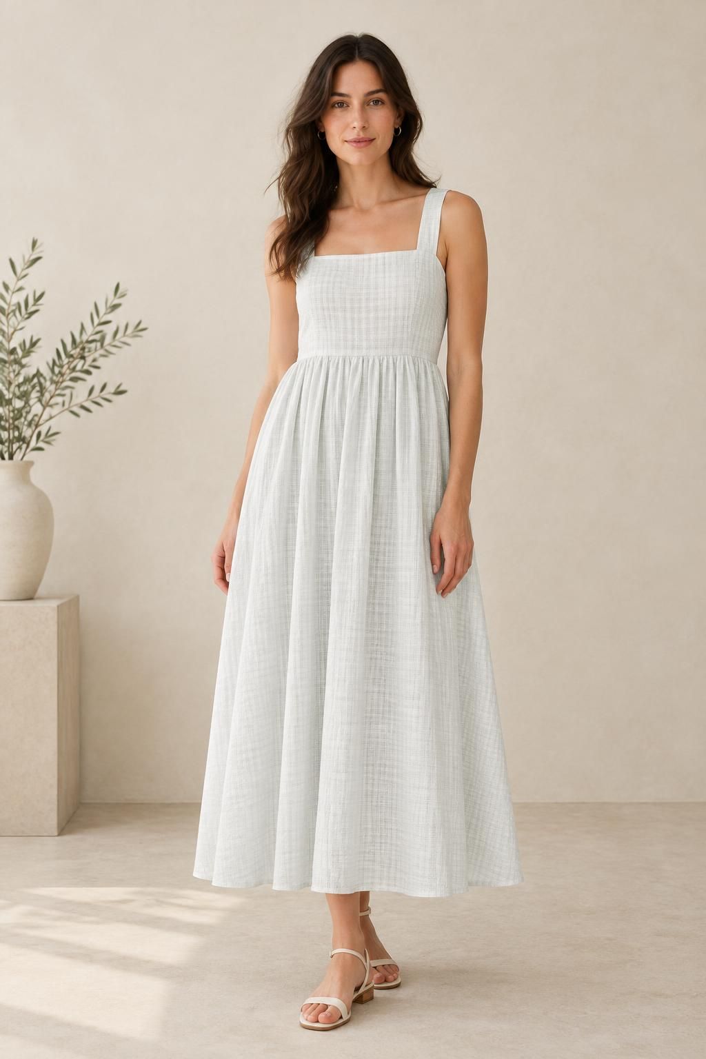 Inspiração O vestido com o tecido ZEFIR - Algodão leve xadrez