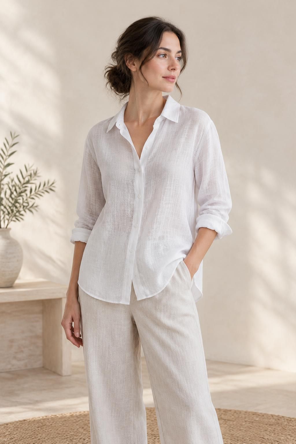 Inspiration La blouse avec le tissu LARA - Lin léger