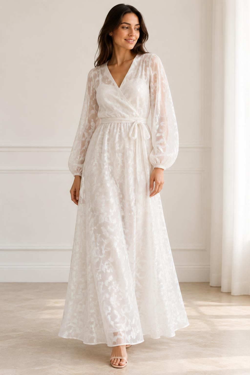 Inspiration La robe avec le tissu IRISA - Organza jacquard polyester motif arabesque
