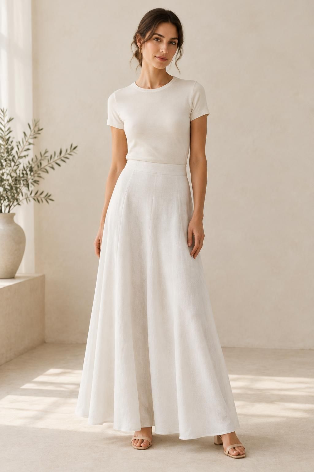 The skirt inspiration using MADERA - 100% linen fabric fabric