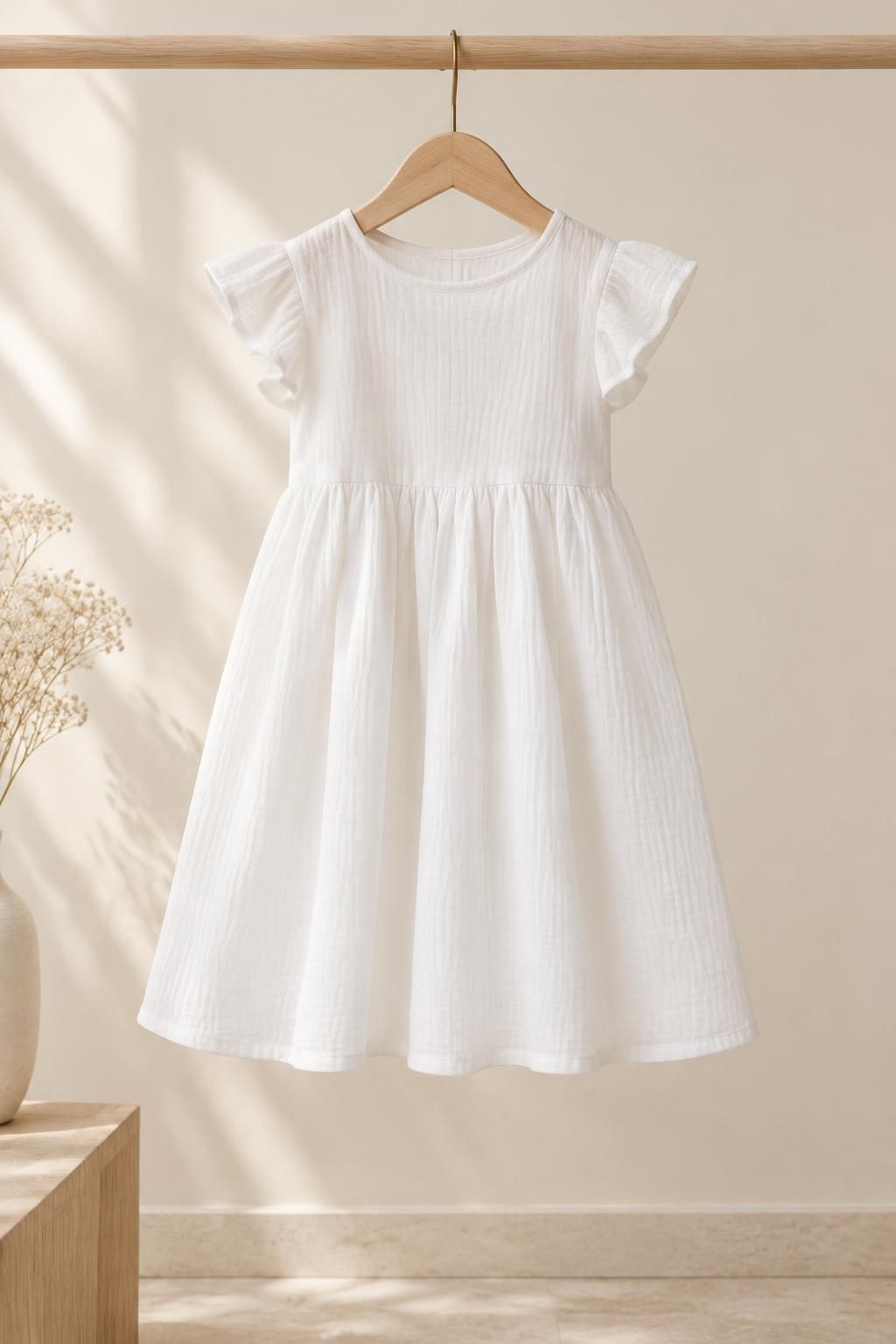 Inspiration La robe enfant avec le tissu PERLE - Gaze de coton douce et aérienne