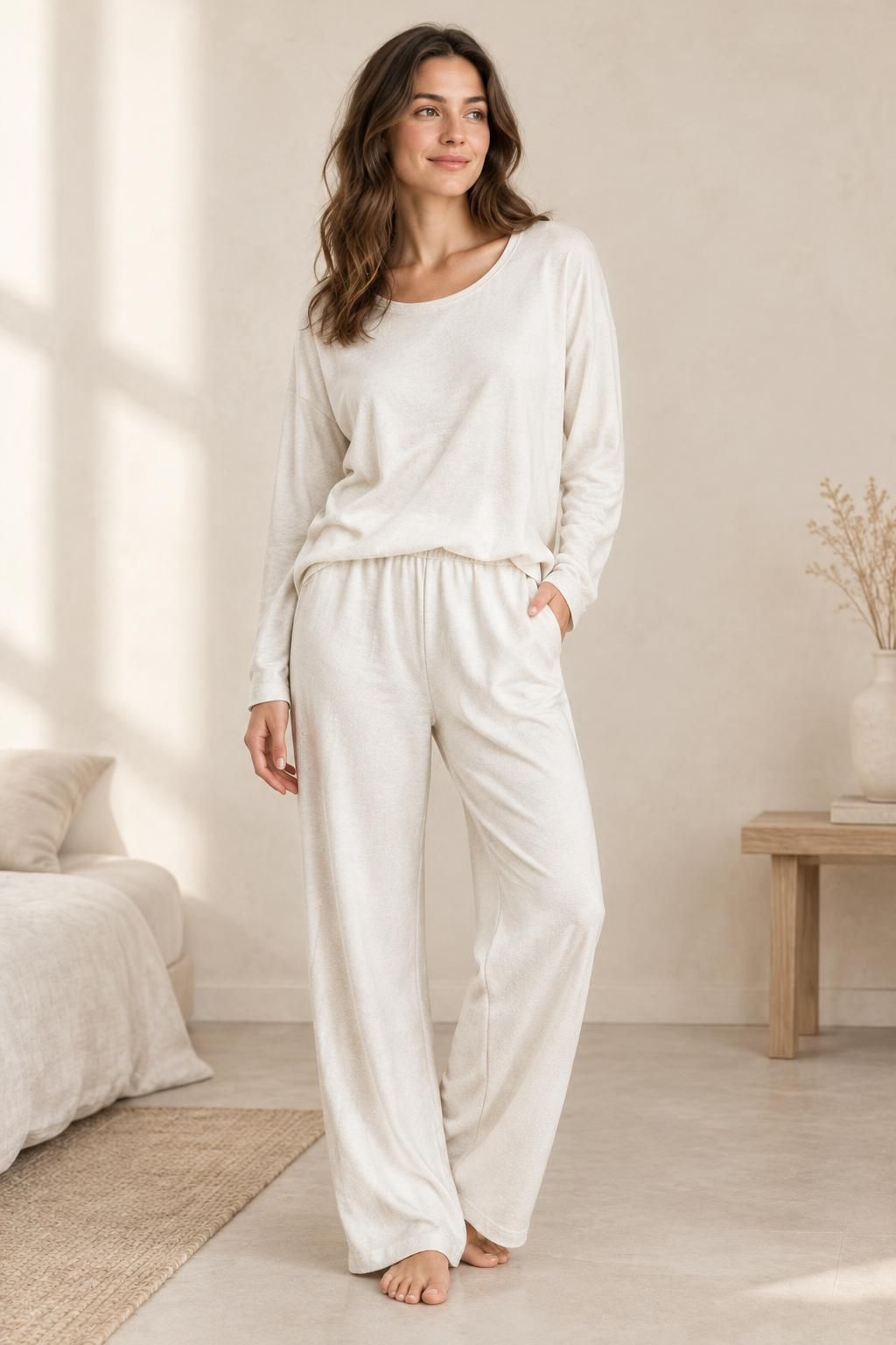 Inspiration La tenue détente avec le tissu ORIANE - Jersey de viscose texturé
