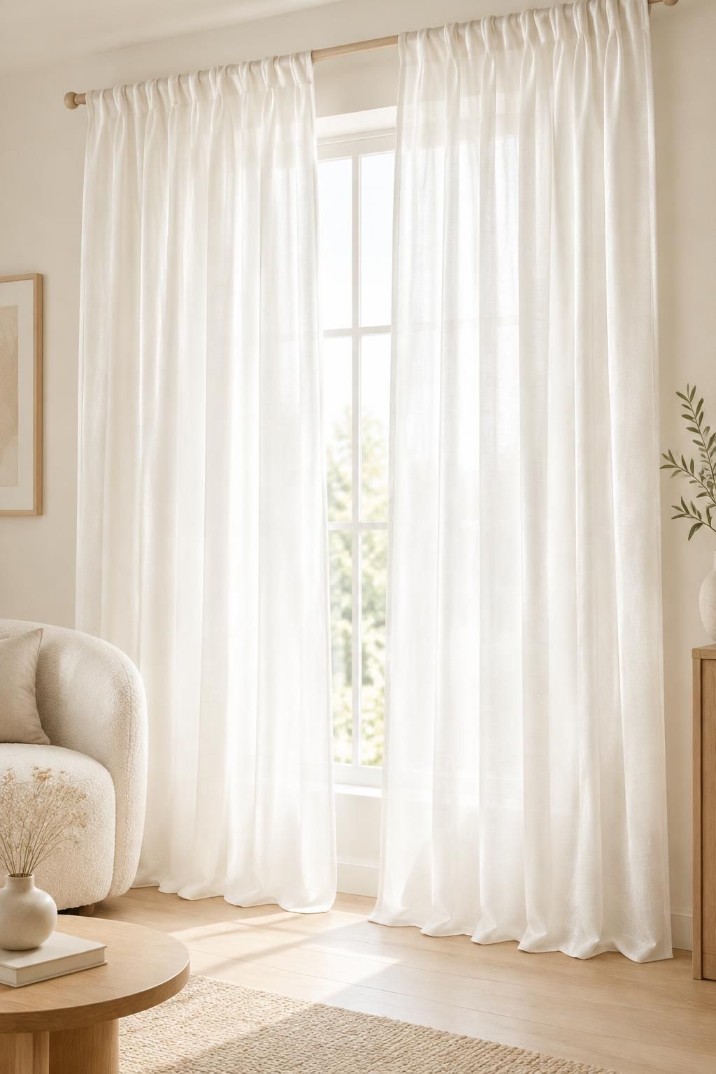 Inspiration Les voilages avec le tissu ECLAT - Satin plissé léger
