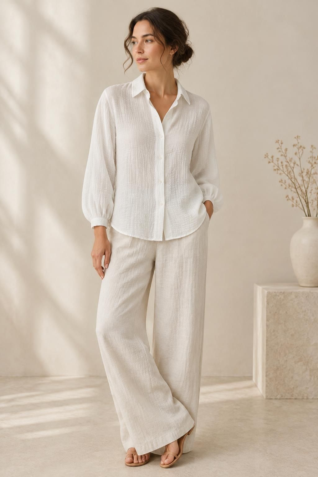 Inspiration La blouse avec le tissu SISSY - Crépon de coton gaufré esprit seersucker