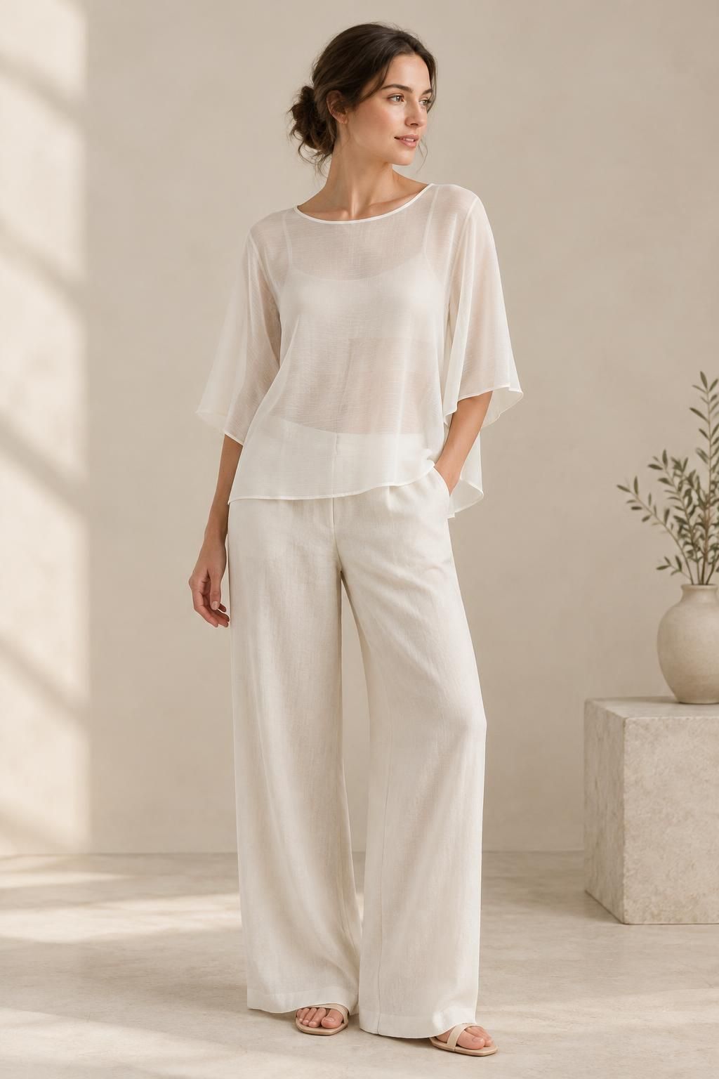 Inspiration Le top avec le tissu SOREN - Voile de viscose satiné