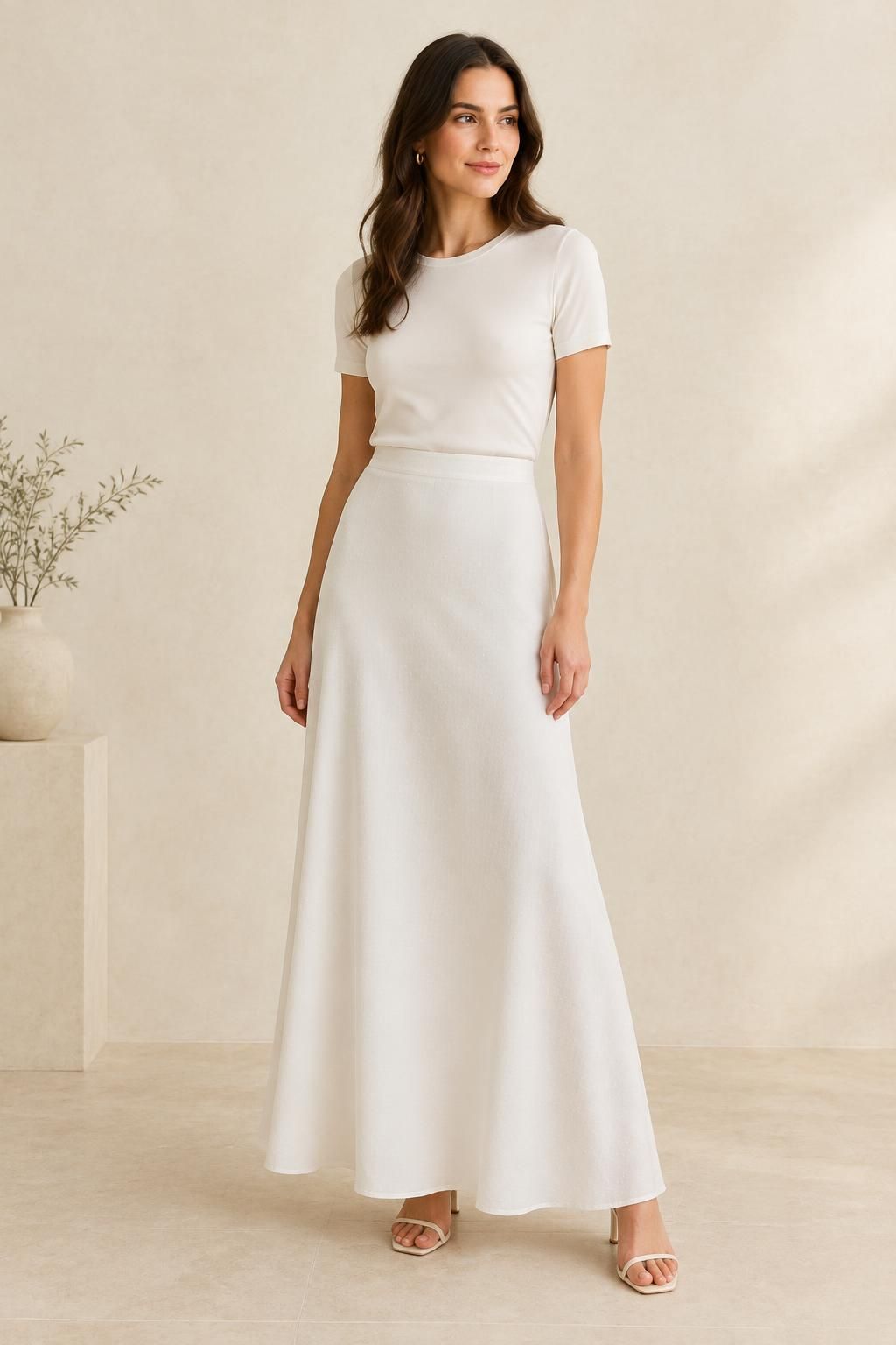 Inspiration La jupe avec le tissu SNOW - Crêpe marocain de viscose damassé