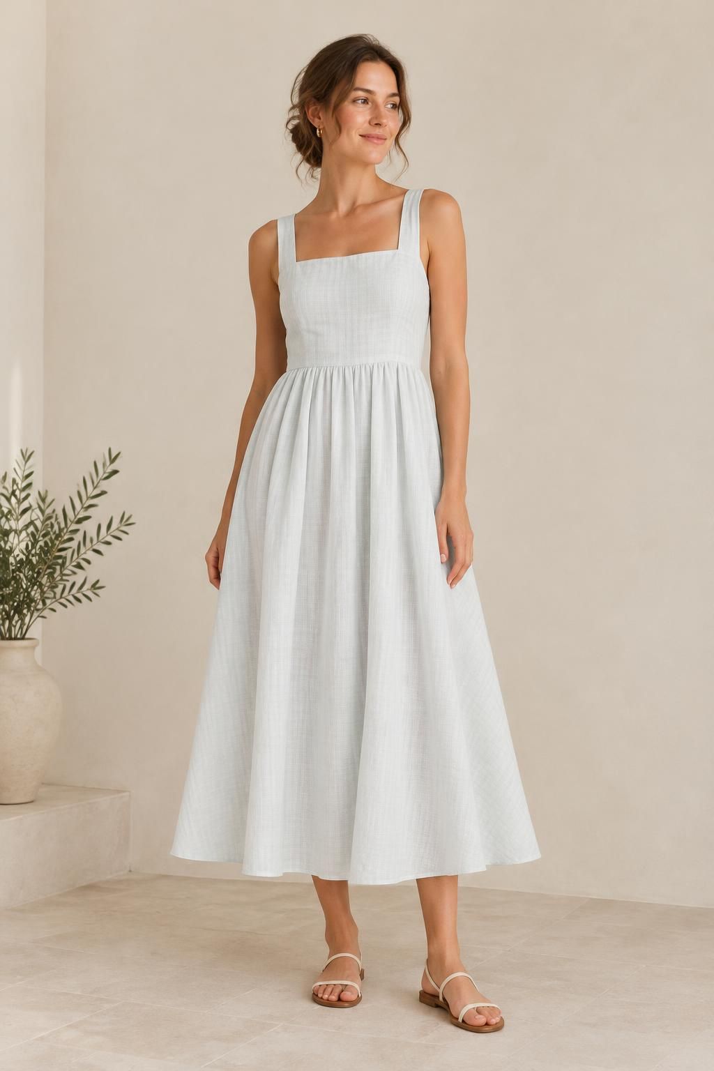 Inspiração O vestido com o tecido ZEFIR - Algodão leve xadrez