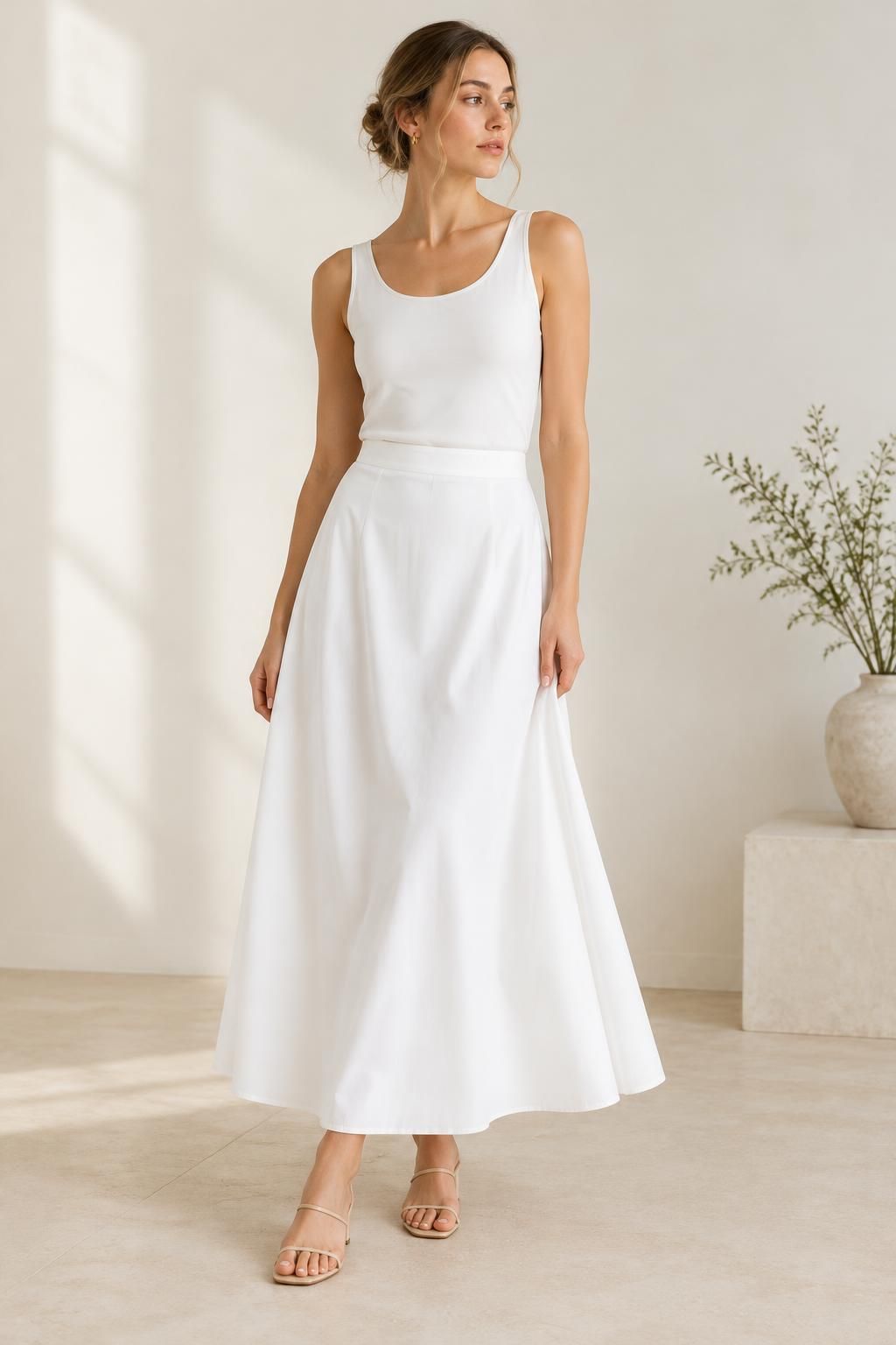 Inspiration La jupe avec le tissu JULIETTE - Popeline de coton fluide