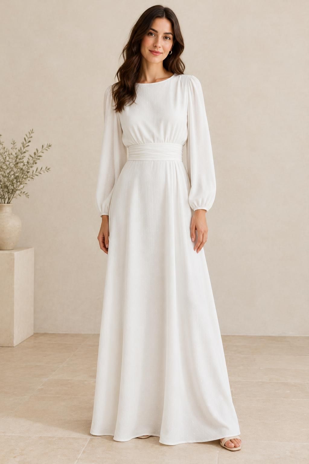 Inspiration La robe avec le tissu SNOW - Crêpe marocain de viscose damassé
