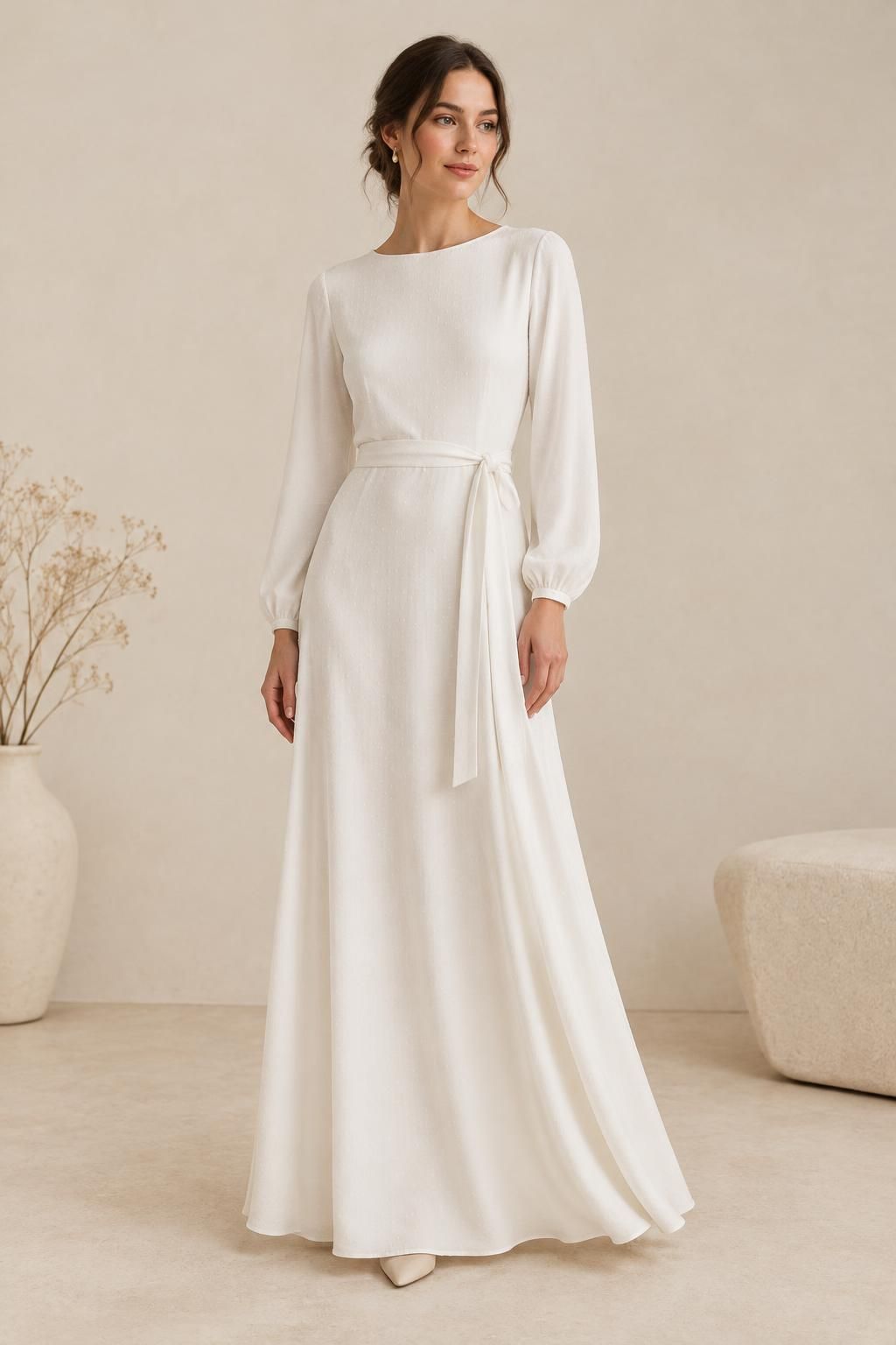 Inspiration La robe avec le tissu SNOW - Crêpe marocain de viscose damassé