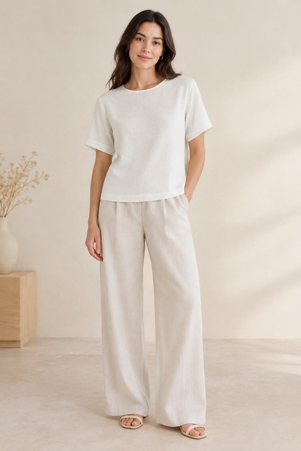 Inspiration Le top avec le tissu SNOW - Crêpe marocain de viscose damassé