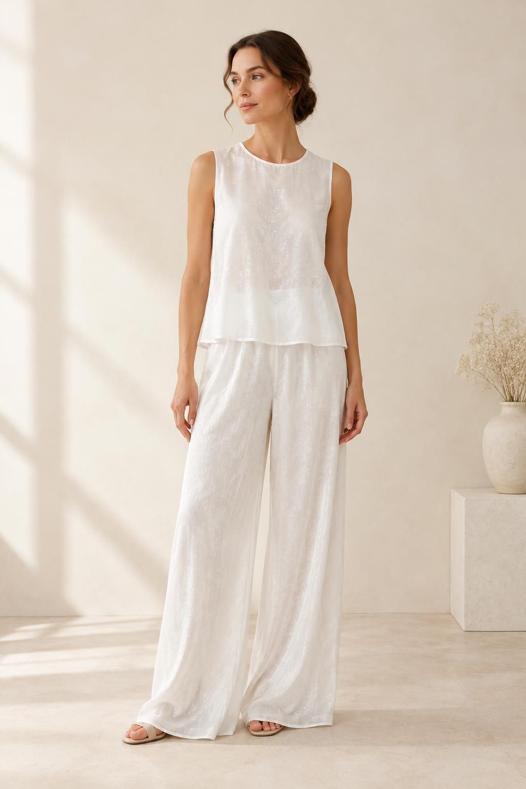 Inspiration Le top avec le tissu VELIA - Voile jacquard crinkle satiné