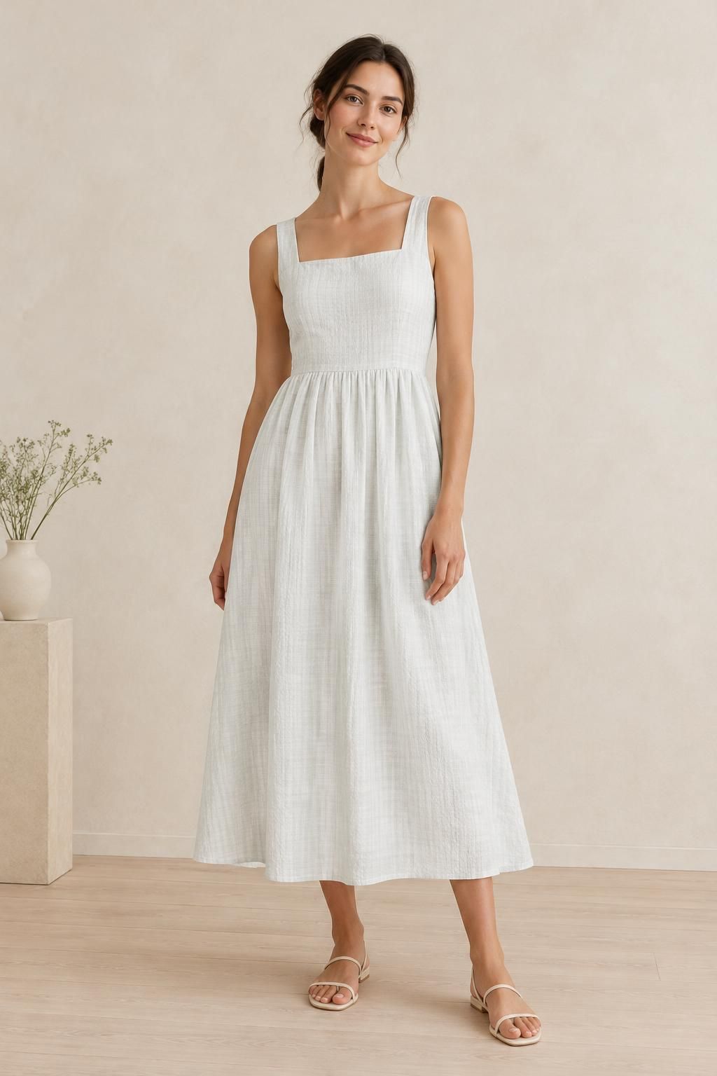 Inspiração O vestido com o tecido ZEFIR - Algodão leve xadrez