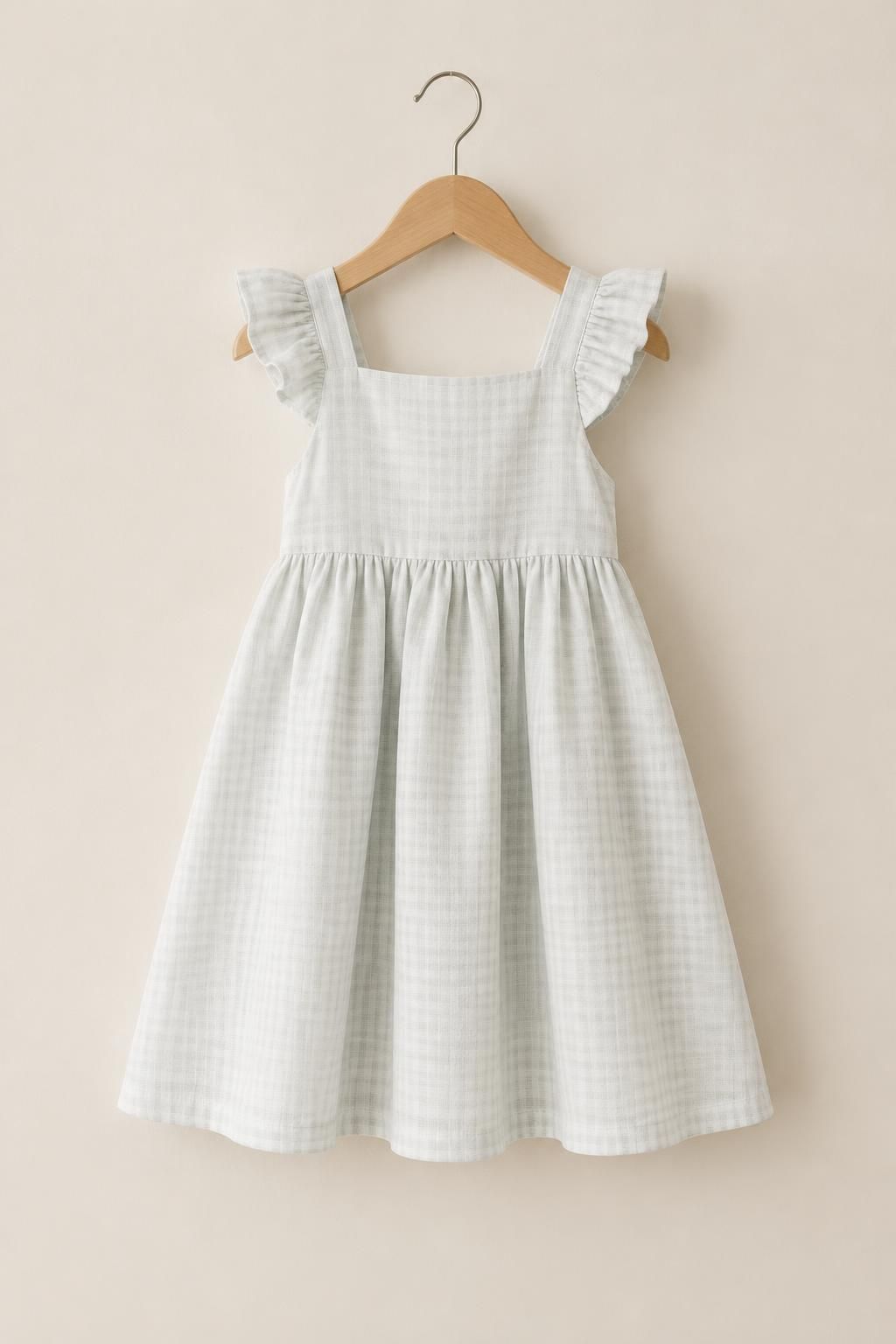 Inspiração O vestido infantil com o tecido ZEFIR - Algodão leve xadrez