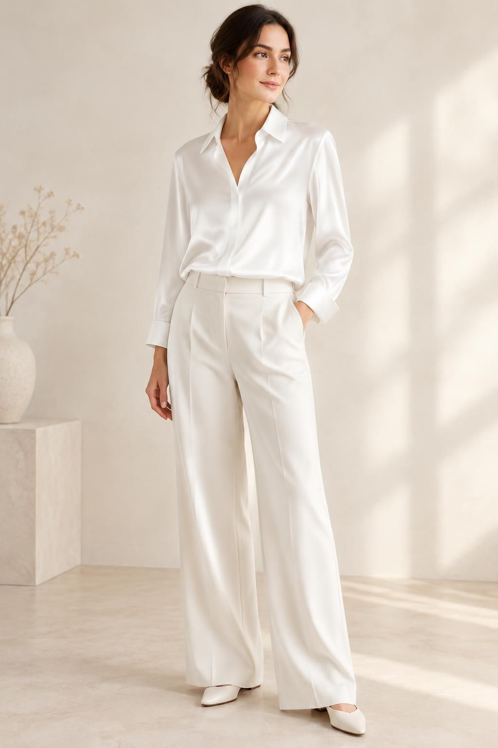 Inspiration La blouse avec le tissu GAMIL - Twill polyester satiné