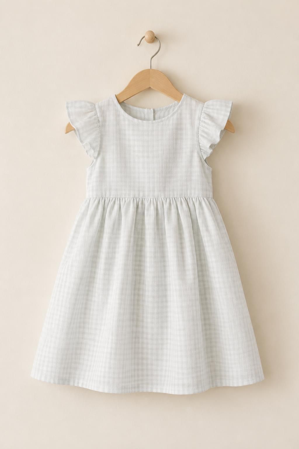 Inspiração O vestido infantil com o tecido ZEFIR - Algodão leve xadrez
