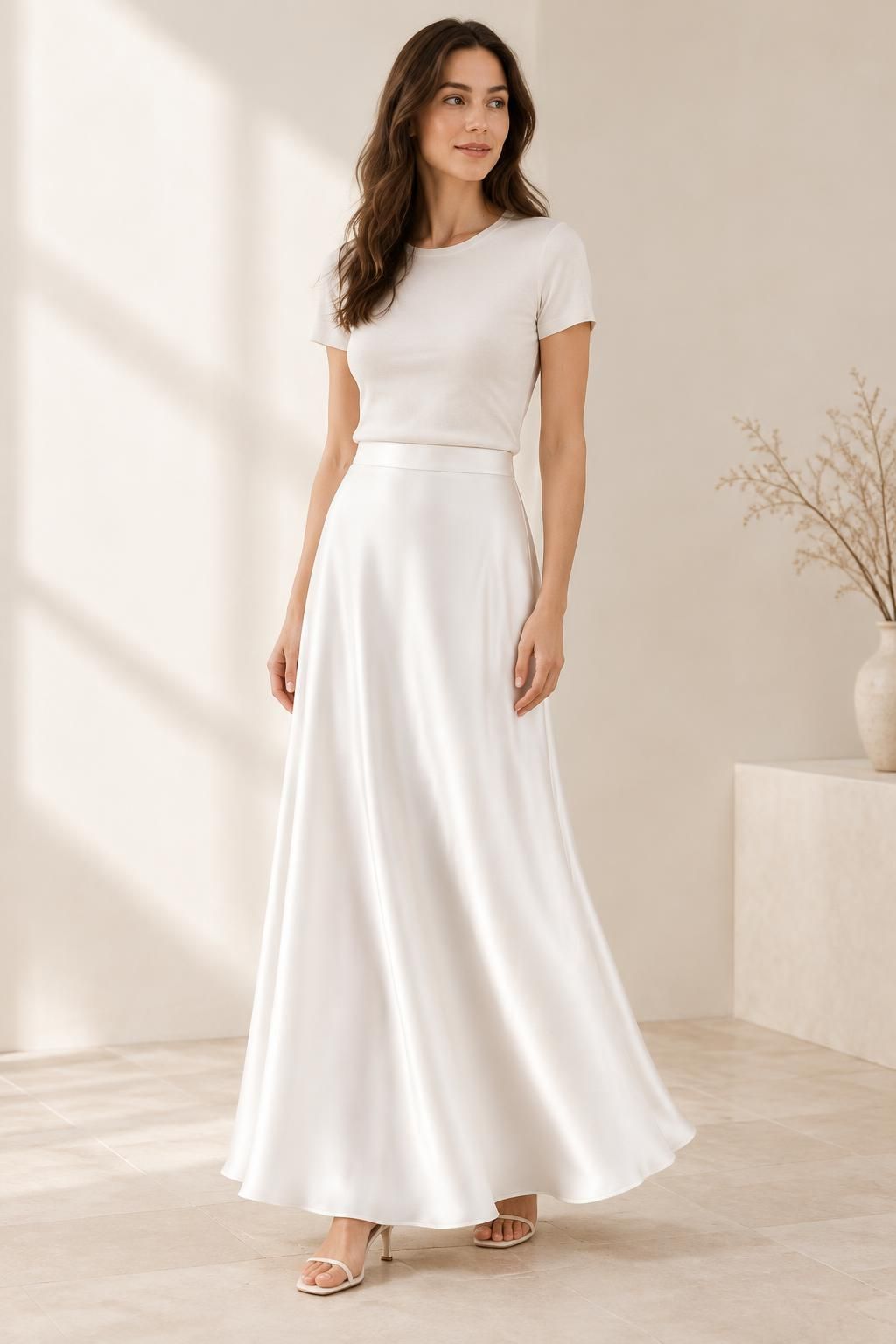 Inspiration La jupe avec le tissu GAMIL - Twill polyester satiné