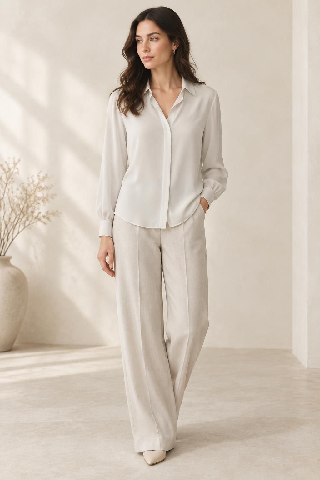 Inspiration La blouse avec le tissu NEVA - Crêpe de polyester léger