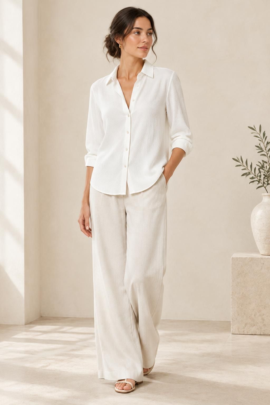 Inspiration La blouse avec le tissu KAORI - Crêpe de viscose texturé