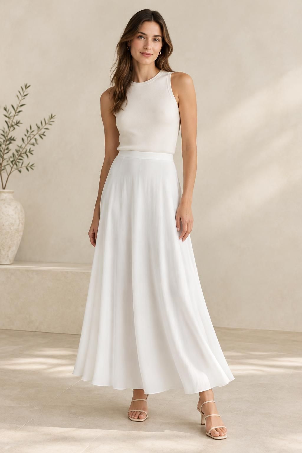 The skirt inspiration using NIVAL - Lightweight crinkled viscose fabric