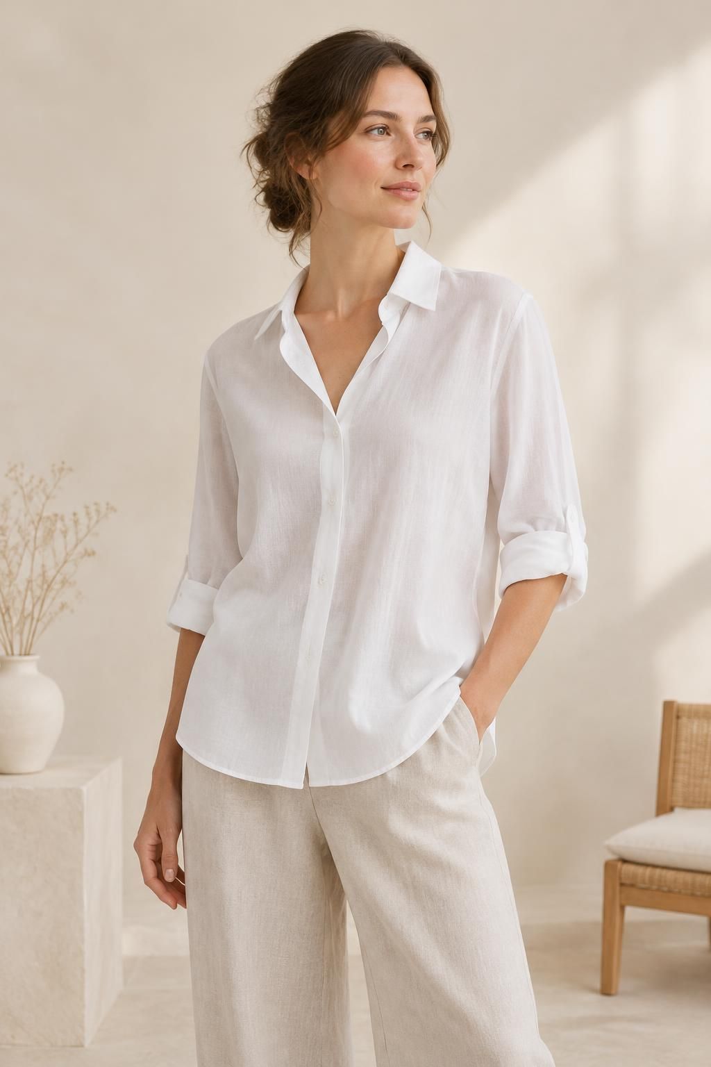 Inspiration La blouse avec le tissu RUBIA - Batiste de coton légère