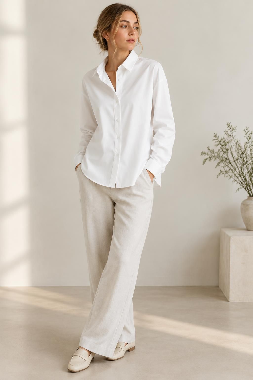 Inspiration La blouse avec le tissu JULIETTE - Popeline de coton fluide